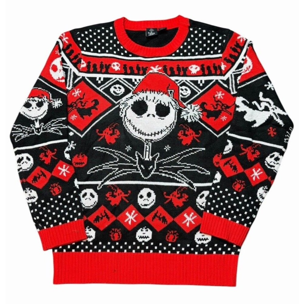 Disney Nightmare Before Christmas Jack Skellington Ugly Sweater Size Large